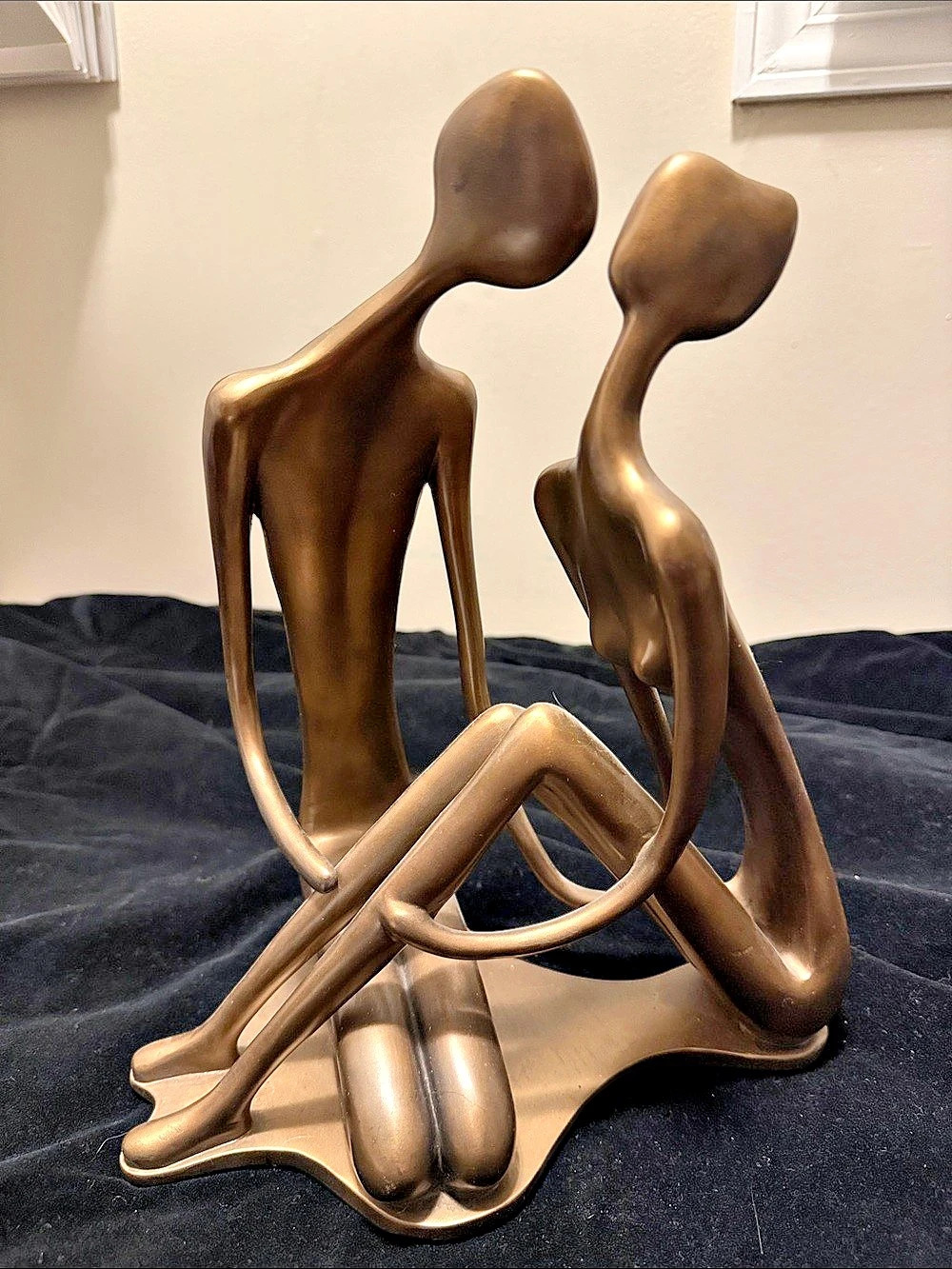 Abstract Couple Sculpture in Brown